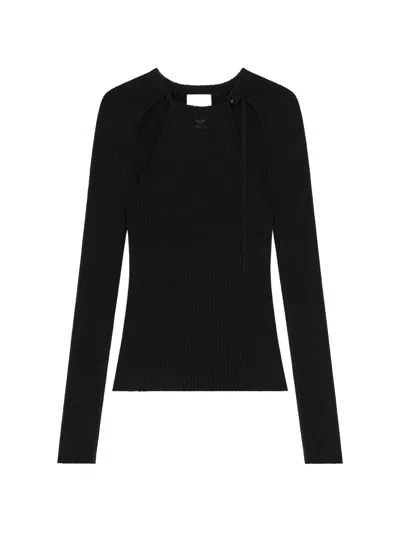 Courrèges Langarmshirt Mit Cut-out In Black