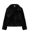 Courrèges Shearling Belted Coat In Black