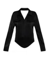 Courrèges Backless Shirt Bodysuit Clothing In Black