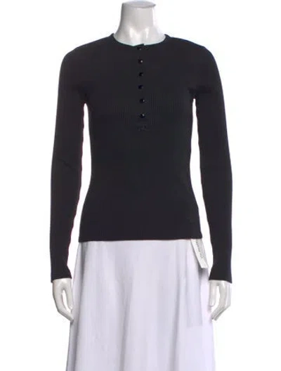 Pre-owned Courrèges Long Sleeve Polo In Black