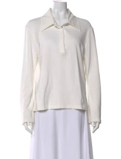 Pre-owned Courrèges Long Sleeve Polo In Neutral