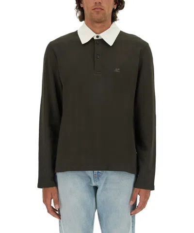 Courrèges Long Sleeve Polo Shirt In Brown