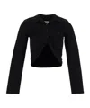 Courrèges Twist Light Wool Cropped Polo In Black