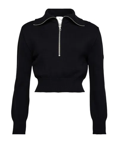 Courrèges Trucker Cotton Sweater In Black