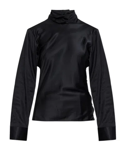 Courrèges Long Sleeve Top In Black