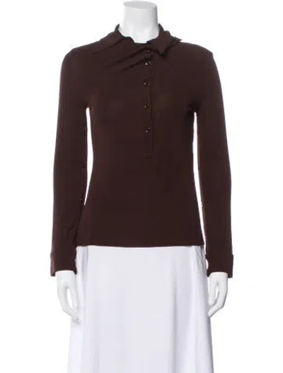 Pre-owned Courrèges Long Sleeve Top In Brown