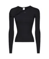 Courrèges Slash Asymmetric Ribbed-knit Sweater In Black