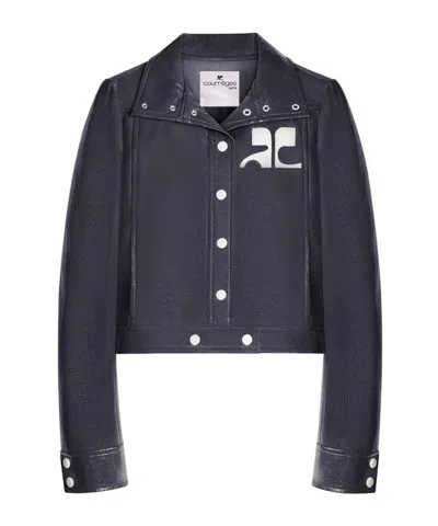 Courrèges Long-sleeved Casual Jacket In Black