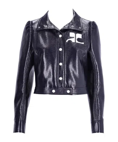 Courrèges Long-sleeved Casual Jacket In Black