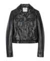 Courrèges Cropped Lambskin Jacket In Black