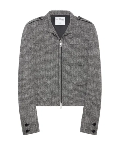 Courrèges Long-sleeved Casual Jacket In Gray
