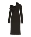 Courrèges Multi-button Midi Wool Dress In Black