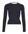Courrèges Black Viscose And Polyester Sweater With Drop Neckline In Black