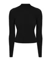Courrèges Black High Neck Top In Black