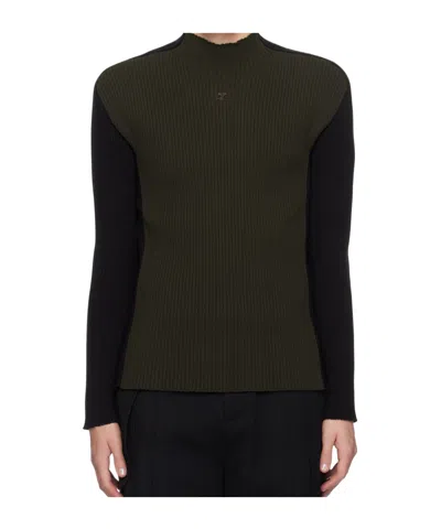 Courrèges Long-sleeved Sweater In Black