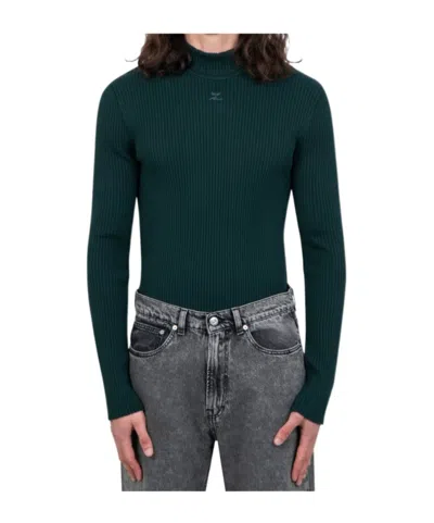 Courrèges Long-sleeved Sweater In Black