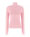 Courrèges Fitted Long Sleeve Mock Neck Sweater In Pink
