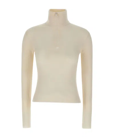 Courrèges Long-sleeved Sweater In White