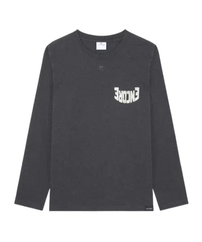 Courrèges Encore Long-sleeved Cotton T-shirt In Black