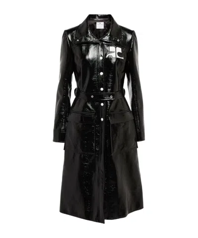 Courrèges Long-sleeved Windbreaker In Black
