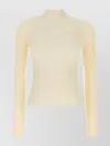 Courrèges Long Sleeves Cotton Blend Sweater In Yellow