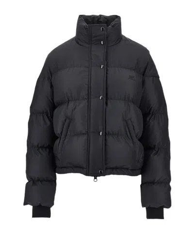 Courrèges Long-sleeved Cotton-padded Jacket In Black