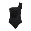Courrèges Loop Buckle 90's Rib Bodysuit In Black