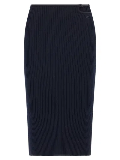 COURRÈGES COURRÈGES 'LOOP RIB KNIT' SKIRT