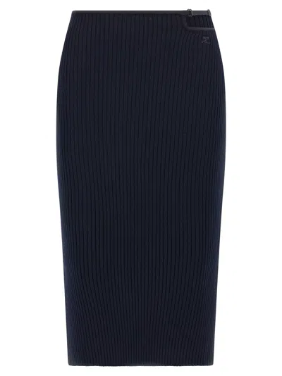 COURRÈGES LOOP RIB KNIT SKIRT