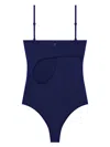 Courrèges Legacy Square Neck Swimsuit With Adjustable Straps In 蓝色