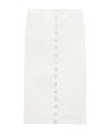Courrèges Midi Skirt With Front Button Detailing And Back Slit In White