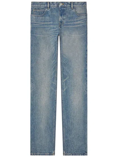 Courrèges Low-rise Straight-leg Jeans In 蓝色