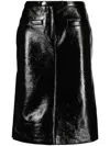 COURRÈGES LOW-RISE VINYL MIDI SKIRT