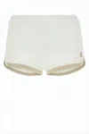 Courrèges Low-rise White Shorts With Contrasting Hem Trim In White