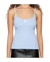 Courrèges Blue Rib Knit Camisole In Blue