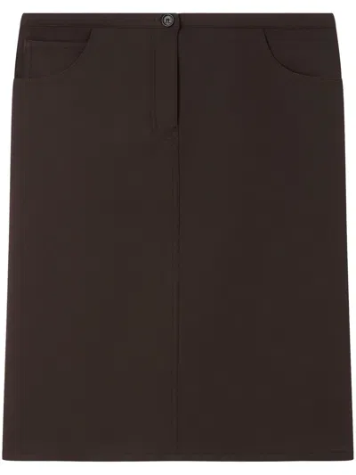 Courrèges Low-waist Midi Skirt In Brown