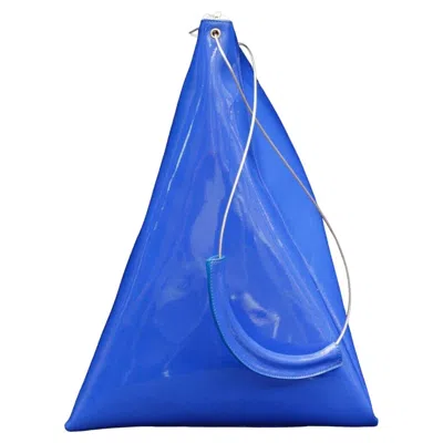 Pre-owned Courrèges Lozenge-shaped Bag In Blue Vinyl
