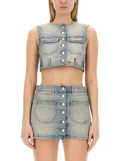 Courrèges Luxury Fashion Women Top Cropped In Gray
