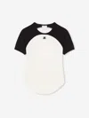 Courrèges Circle Contrast White And Black Cotton T-shirt In White