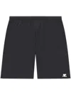 COURRÈGES LYCRA FOOTBALL SPORT BERMUDA SHORTS MEN BLACK IN POLYESTER