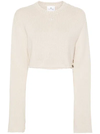 Courrèges Maglia Cropped In Oat Meal