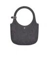 Courrèges Circular Handle Crossbody Strap Denim Texture In Black