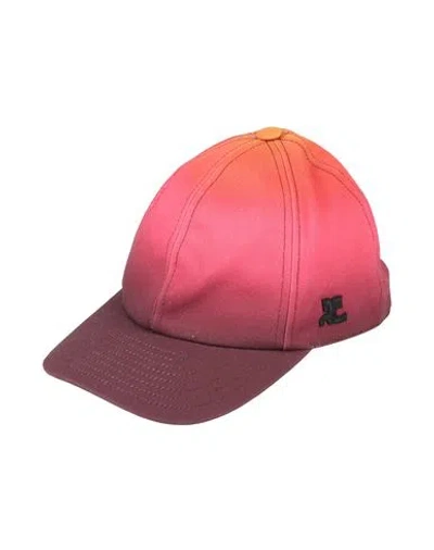 Courrèges Courreges Man Hat Coral Size M Cotton In Red