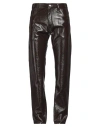 Courrèges High-shine Tapered Trousers In Brown