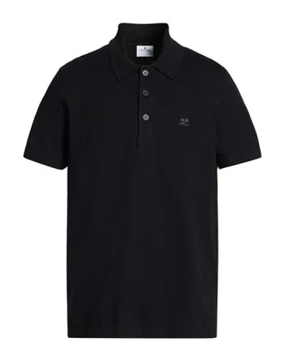 Courrèges Man Polo Shirt Black Size L Cotton