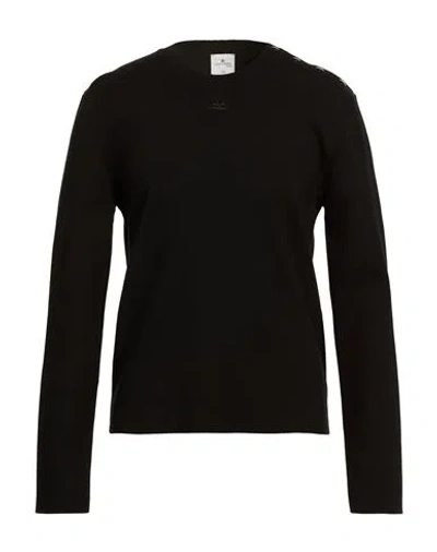 Courrèges Man Sweater Black Size M Viscose, Polyester