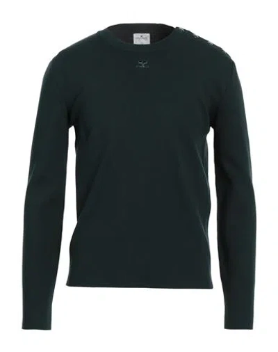 Courrèges Courreges Man Sweater Dark Green Size L Viscose, Polyester