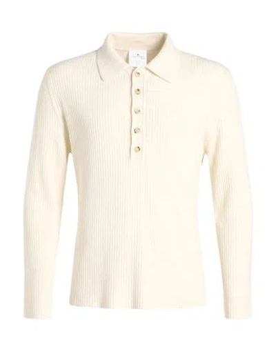 Courrèges Man Sweater Ivory Size L Cotton, Merino Wool In Neutral