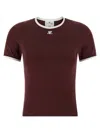 Courrèges Courreges Women Cotton T-shirt With Contrasting Trim In Brown