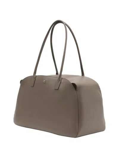 Courrèges Maxi Strip Shoulder Bag In Brown